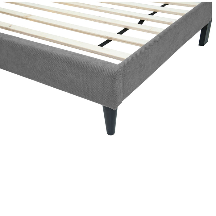 Bed With Channel Tufted Adjustable Headboard