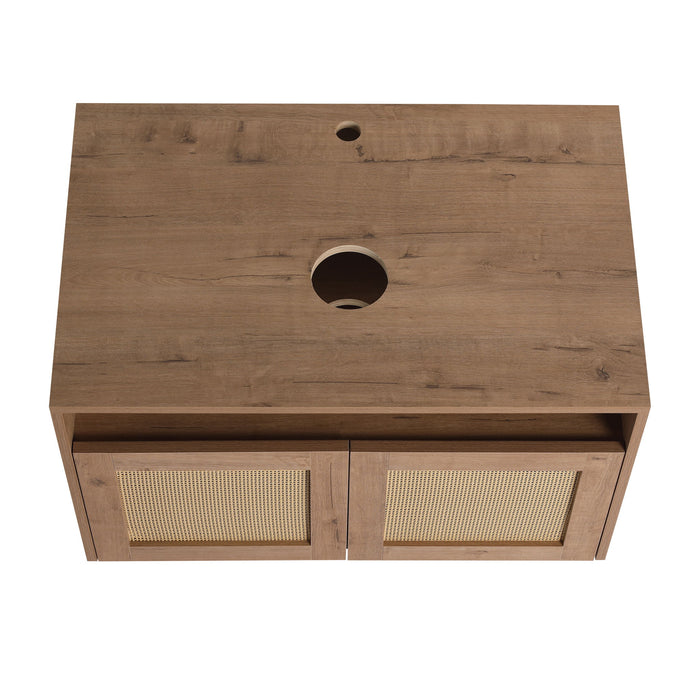 Bathroom Vanity & Art Sink And Side Cabinet, Float Mounting Design