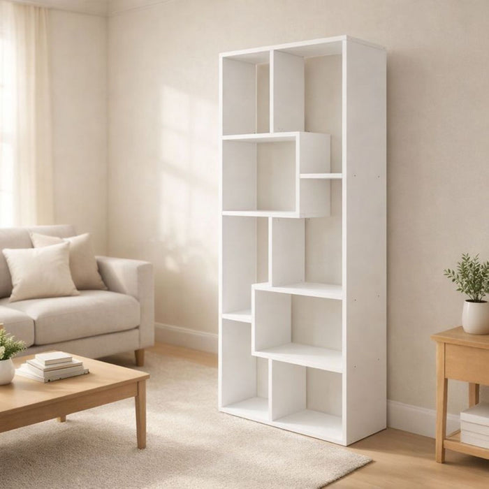 Asymmetrical Display Shelf & Bookcase, 5 Tier