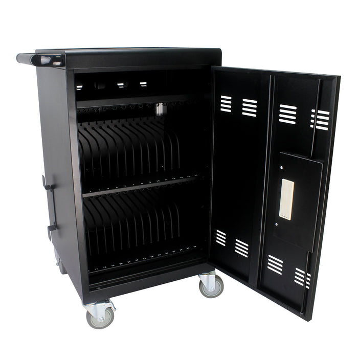 Mobile Charging Cart And Cabinet For Tablets Laptops 30 Device With Combination Lock