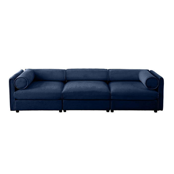 Stylish Sofa With Storage Seat And Cylindrical Backrest
