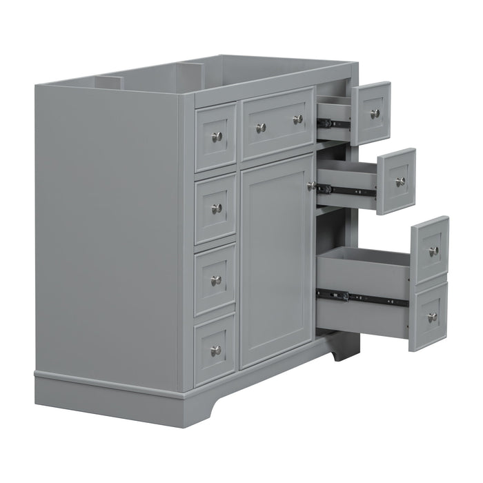 Modern Bathroom Vanity Base Only With 1 Cabinet And 6 Drawers
