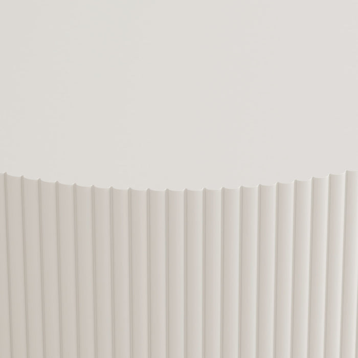 Round Coffee Table With Storage, Vertical Stripe Design