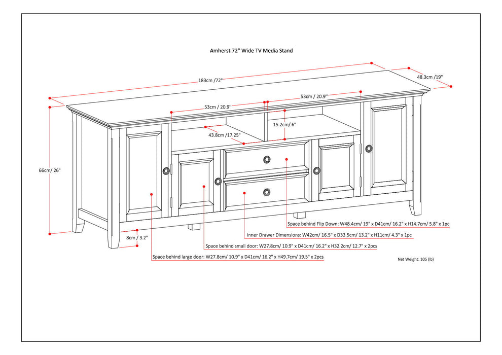 Amherst - Wide TV Media Stand