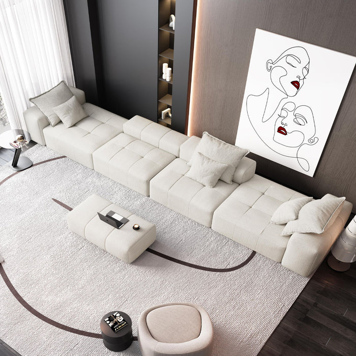 Modern Oversized Diy Combination Modular Sectional Sofa With Pillows