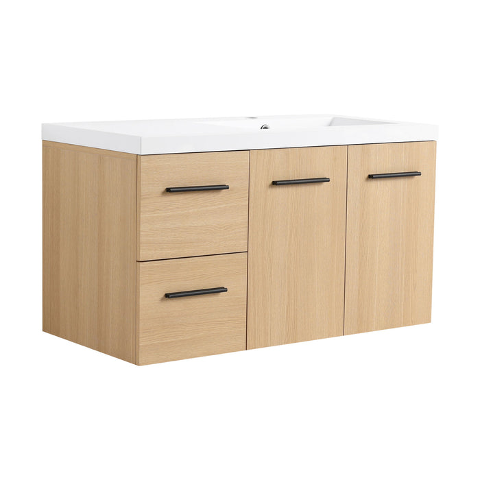 Wall Mounted Floating Bathroom Vanity With Sink, Door & Drawers Modular Cabinet