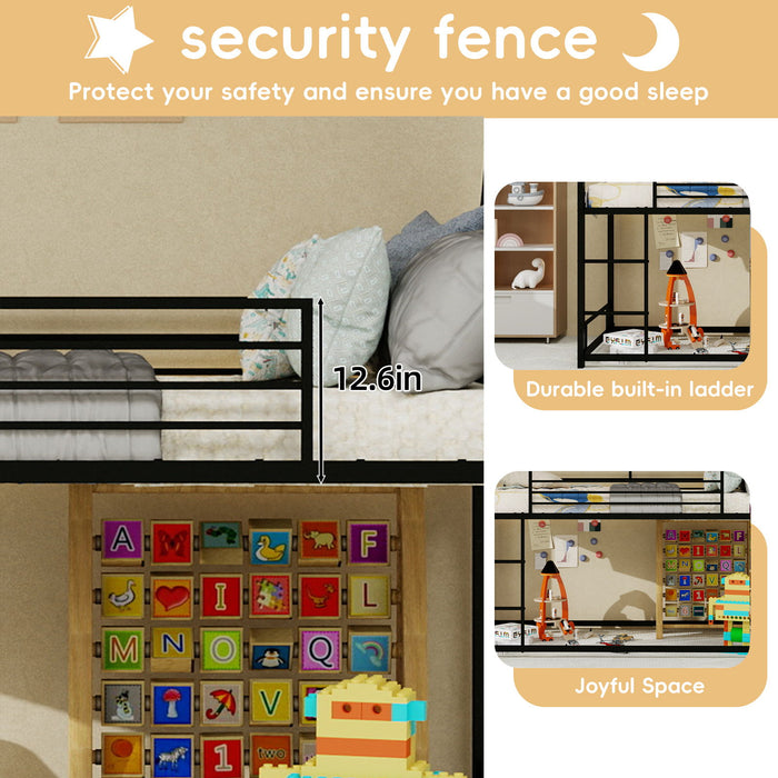 Bunk Bed With Safety Guardrails, No Box Spring Needed