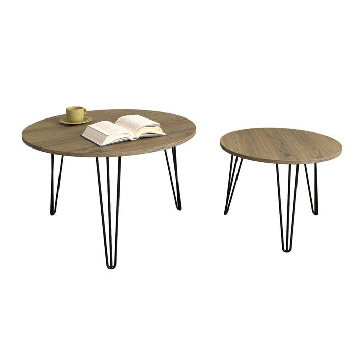 Round Nesting Coffee Table For Living Room (Set of 2)