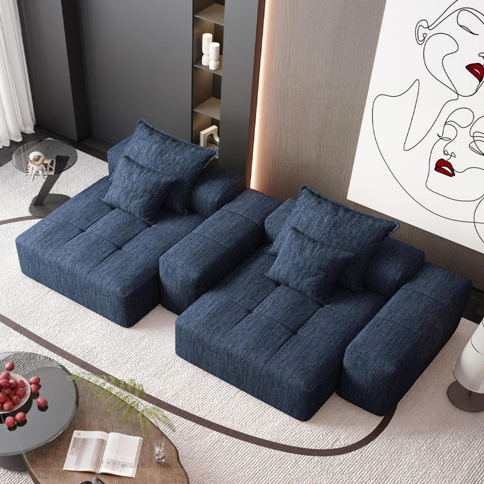 Modern Oversized Diy Combination Modular Sectional Sofa & Pillows