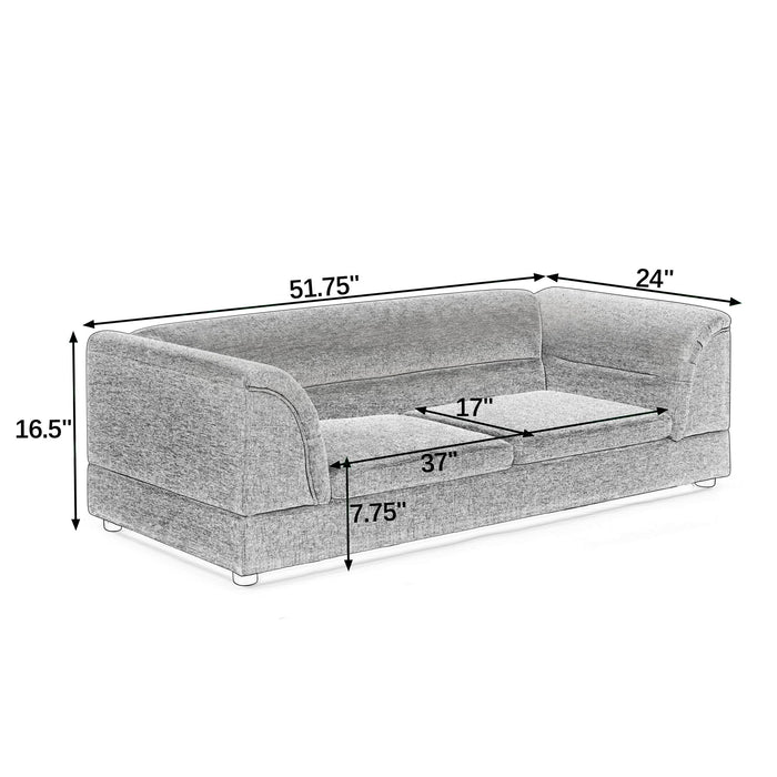 Oversized, Curved Armrest Rectangular Dog Sofa, For Large & Oversized Dogs - Light Gray
