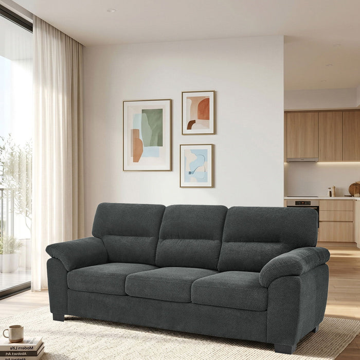 3 Seater Sofa With Padded Armrests And Triangular Leg