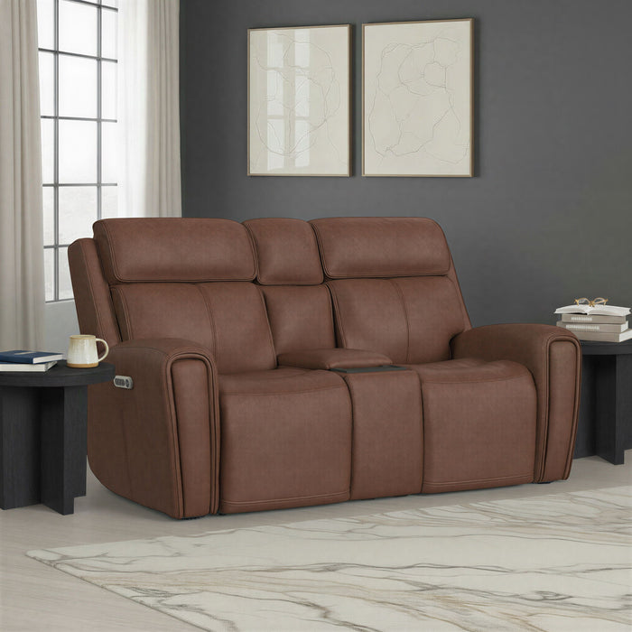 Warren - Power Reclining Loveseat With Console, Power Headrest & Lumbar