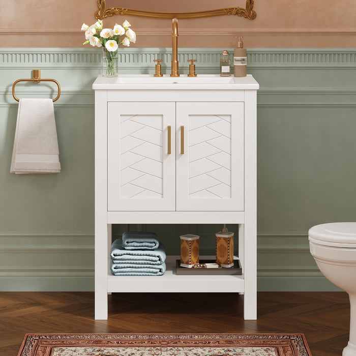 Modern Bathroom Vanity With Elegant Twill Design