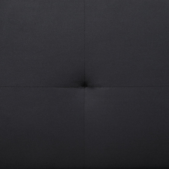 Boston - Tufted Convertible Sofa Bed Armless Design - Black