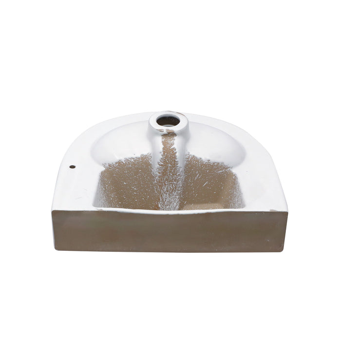 Wall Mounted Bathroom Sink With Towel Bar And Faucet - White / Black