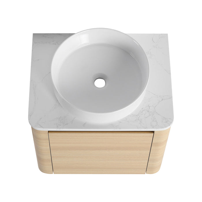 Mounted Bathroom Vanity With Art Sink & 2 Soft Close Doors