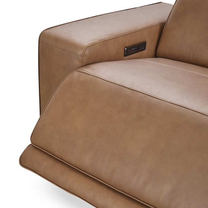 Kadon - Leather Power Recliner Sofa - Camel