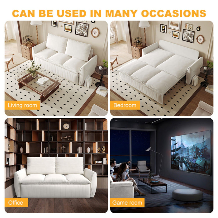 Pull Out Sofa Bed, 3 Seat Convertible Sleeper Sofa With 2 In 1 Pillow And Blanket Set