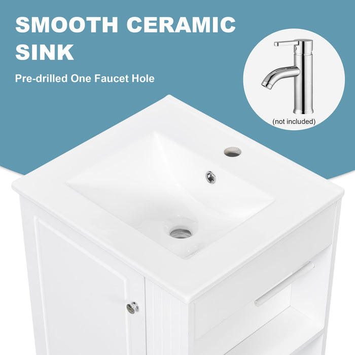 Modern Freestanding Bathroom Vanity With Sink, Soft-Close Drawer, Towel Bar