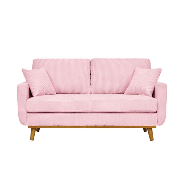 Upholstered Loveseat With Arms And Pillows
