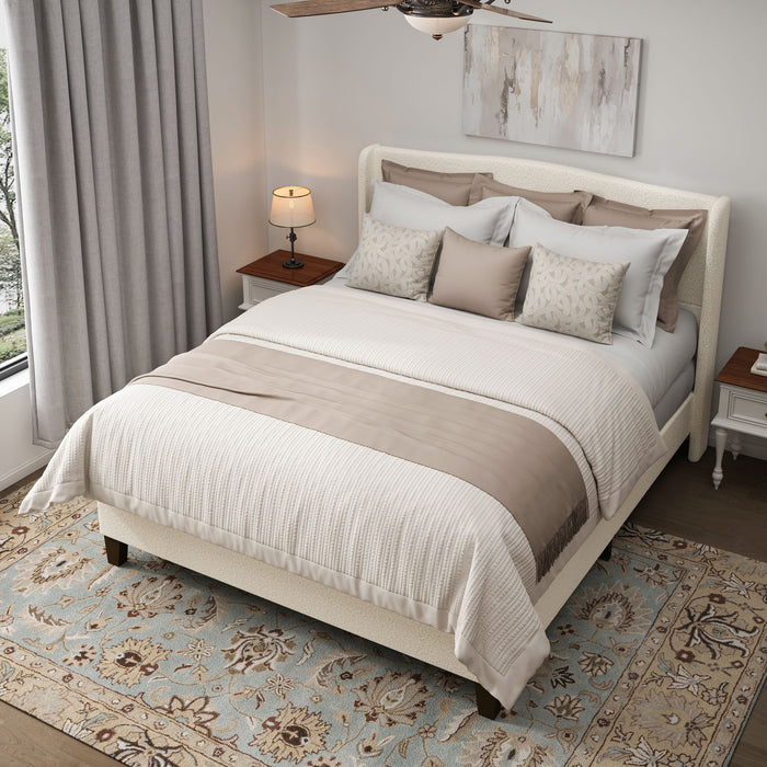 Platform Bed Frame With Tall Headboard And High Footboard