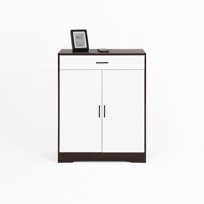 Freestanding Wooden Shoe Cabinet, 4 Tier Organizer With Drawer