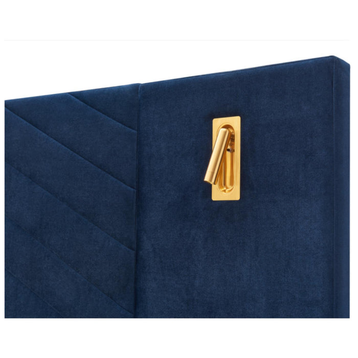 Comfortable Upholstered Bed With Vertical Channel Tufted Wingback Headboard