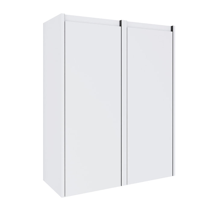 Wall Mounted Bathroom Vanity With Resin Sink And 2 Side Cabinet, 3 Soft Close Drawer - Brown Ebony