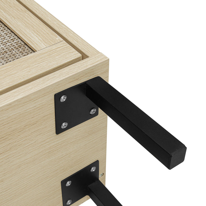 Modern Rattan 3 Door Shoe Rack Cabinet For Entryway