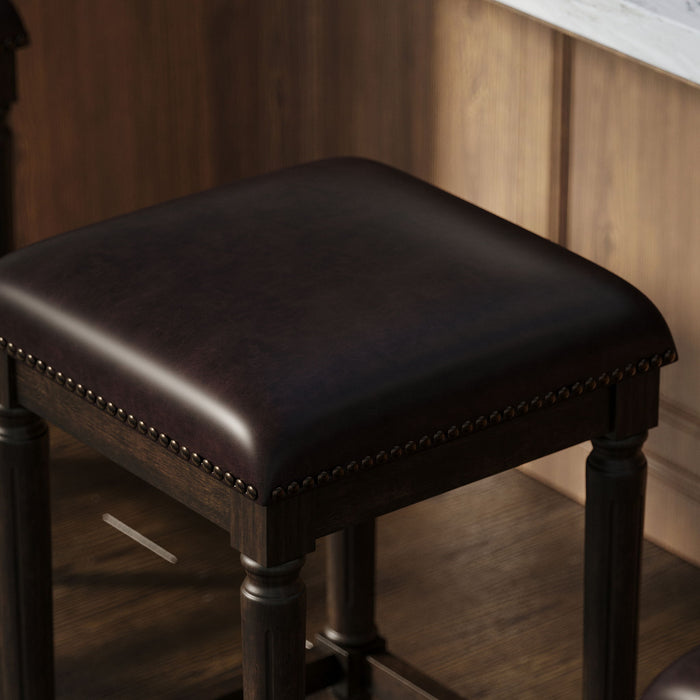 Square Stool With Upholstered Seat
