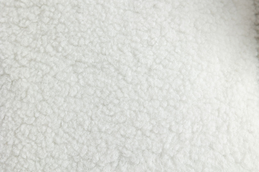 Teddy Fabric Rocking Chair With Adjustable Footrest - Ivory