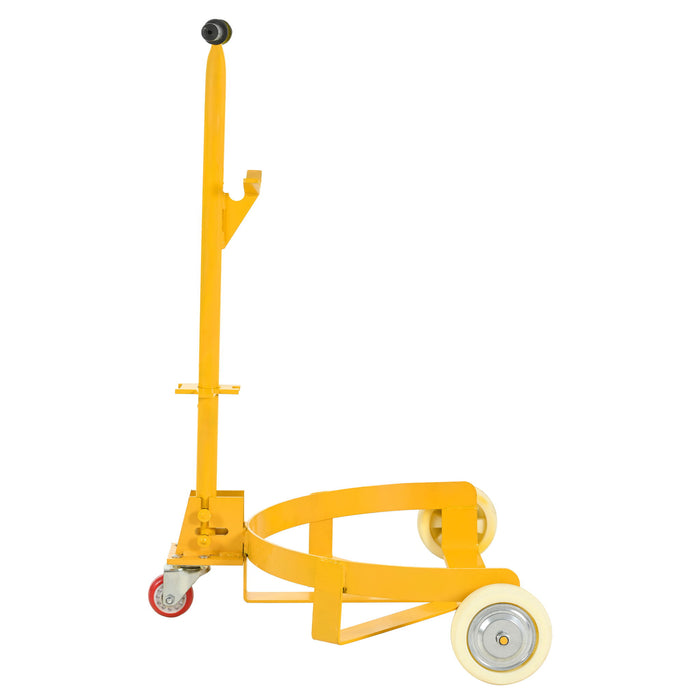 Steel Drum Dolly 55 Gallon Capacity Oil Barrel Mover With Wheels Low Profile Caddy - Yellow