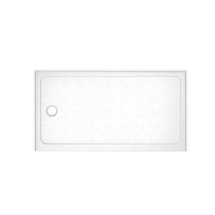 Shower Base Drain With Single Threshold Design