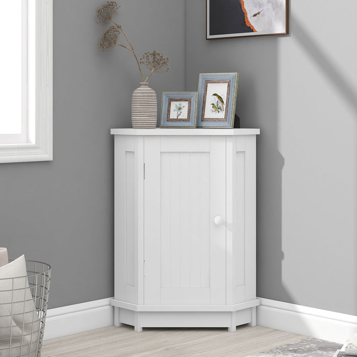 Bathroom Cabinet Triangle Corner Storage Cabinet With Adjustable Shelf Modern Style