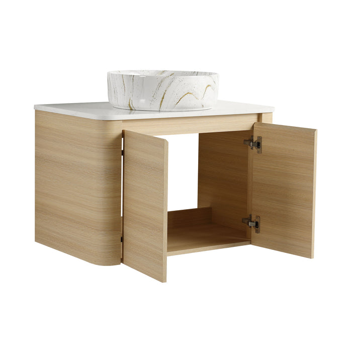 Mounted Bathroom Vanity & Art Sink, Soft Close Door