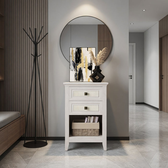 Nightstand With 2 Drawers Bedside Table