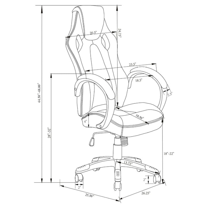 Norset - Upholstered Adjustable Home Office Desk Chair - Black