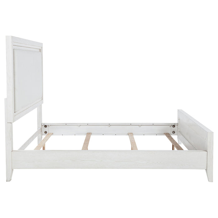 Inverness - Eastern King Panel Bed With Padded Headboard - White