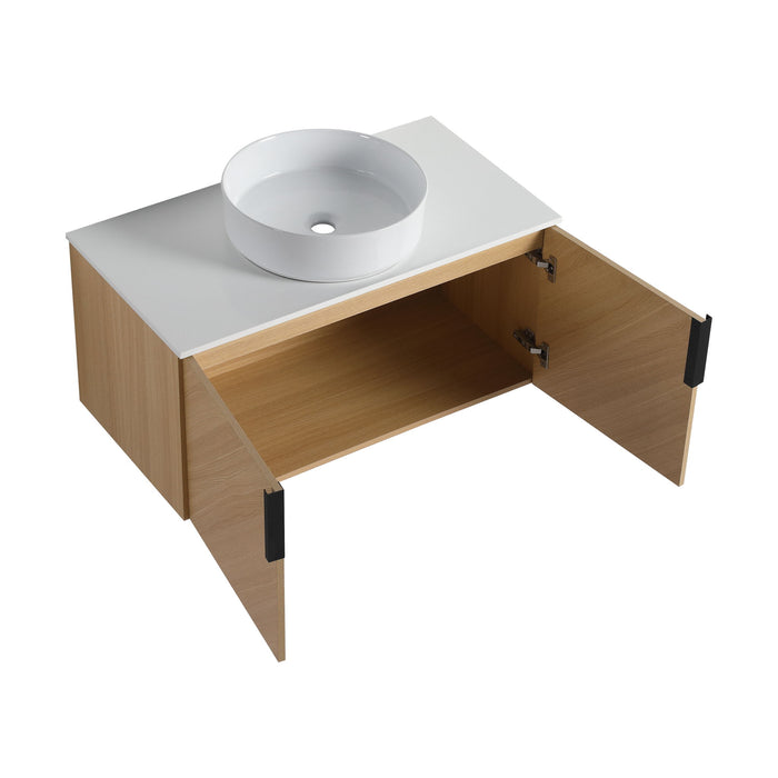 Wall Mounted Bathroom Vanity With Art Sink