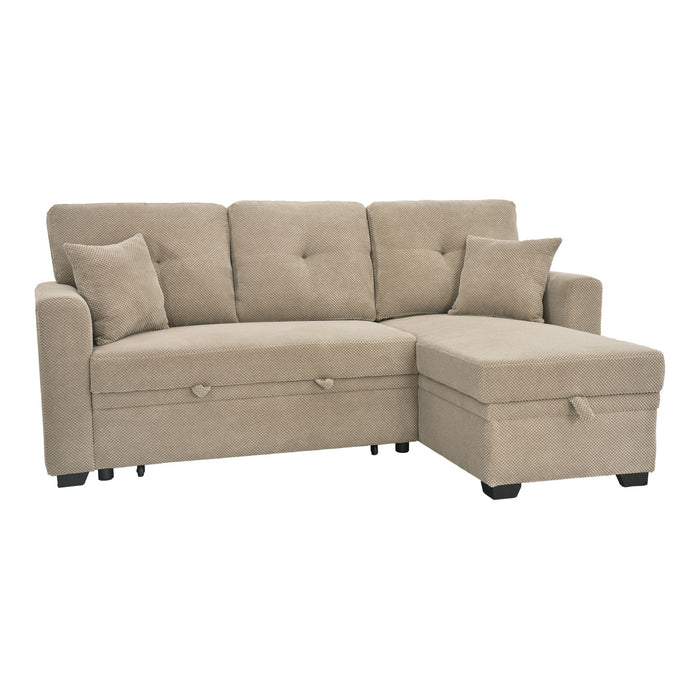 Sleeper Sectional With Pull Out Bed, Reversible Chaise