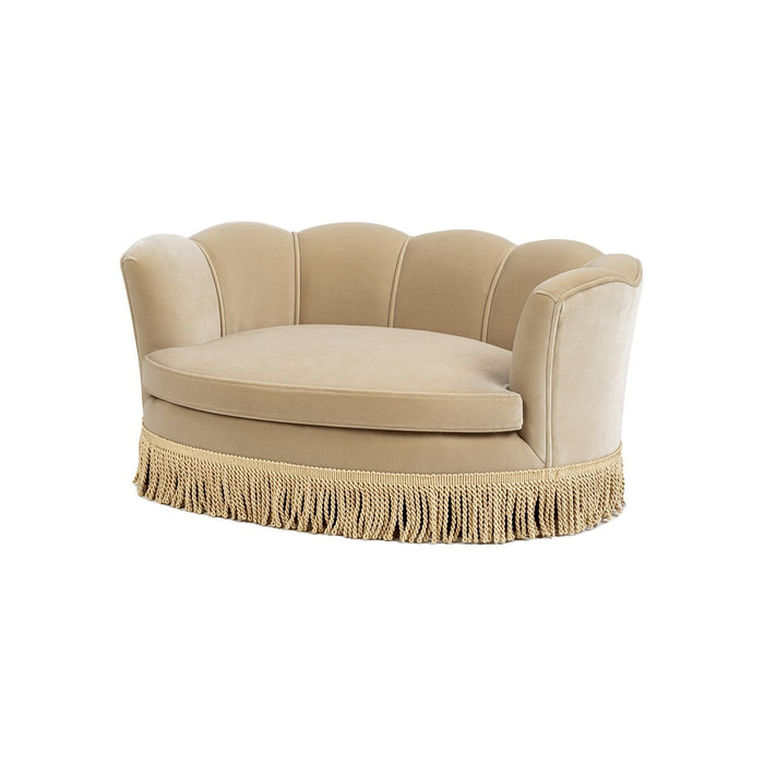 Clara - Medium Scalloped Pet Sofa Bed - Brown