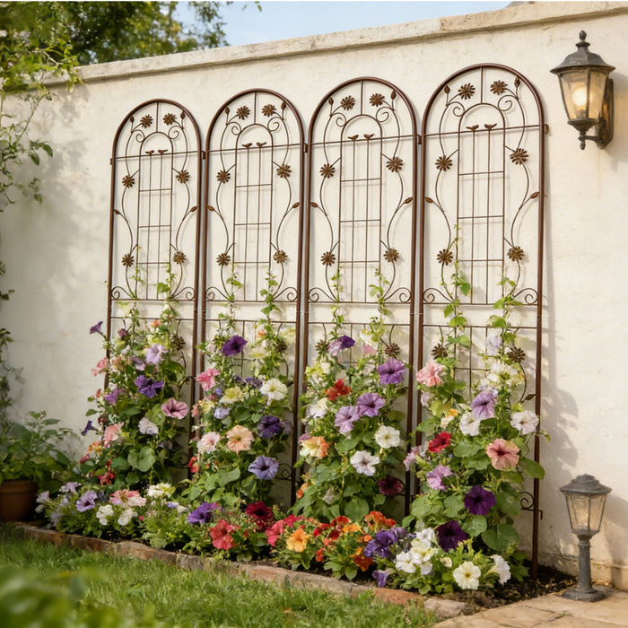 Metal Garden Trellis Rustproof Trellis For Climbing Plant Outdoor Flower Support
