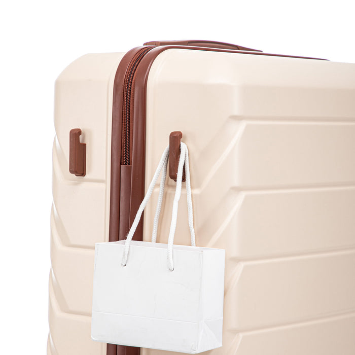 Hard Shell Luggage With Scratch Resistant Surface, 4 Wheels, Combination Lock & Side Hooks