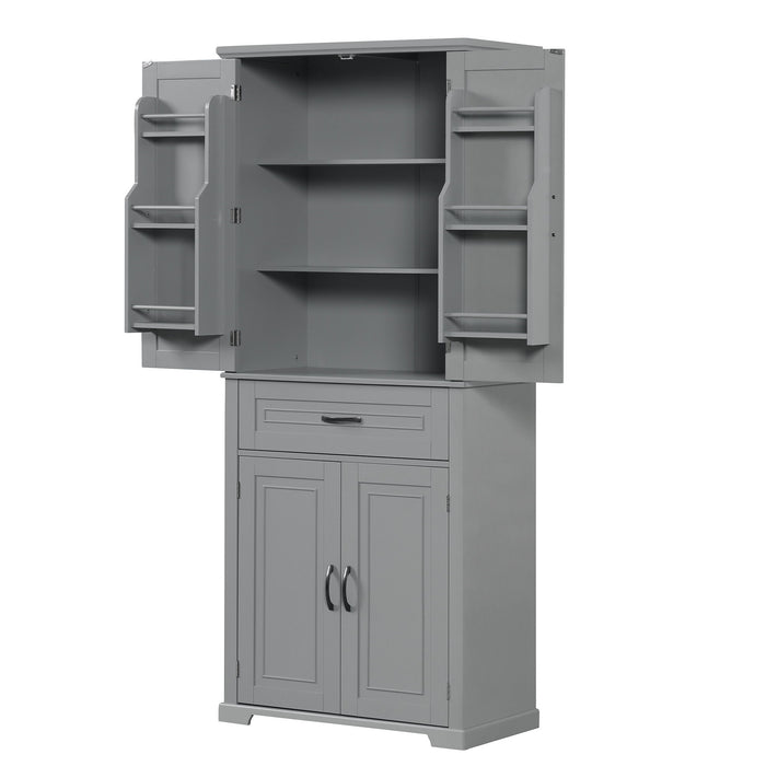 Bathroom Storage Cabinet With Doors And Drawer, Adjustable Shelf