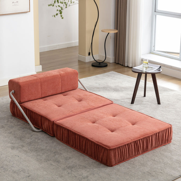 Folding Sofa With Removable Back Cushion, Convertible Futon Sleeper Chair