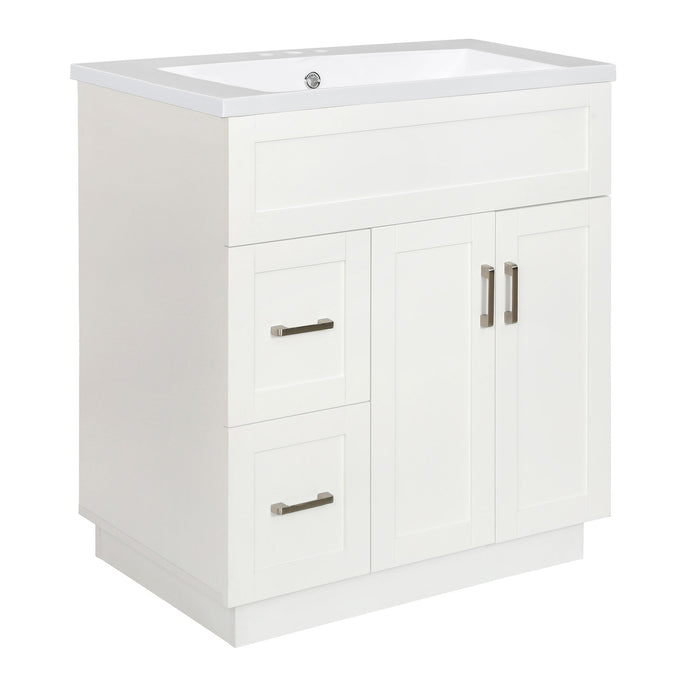 Bathroom Vanity With 2 Doors, 2 Drawers, Adjustable Shelf, Hidden Slides & Soft Close Hinges