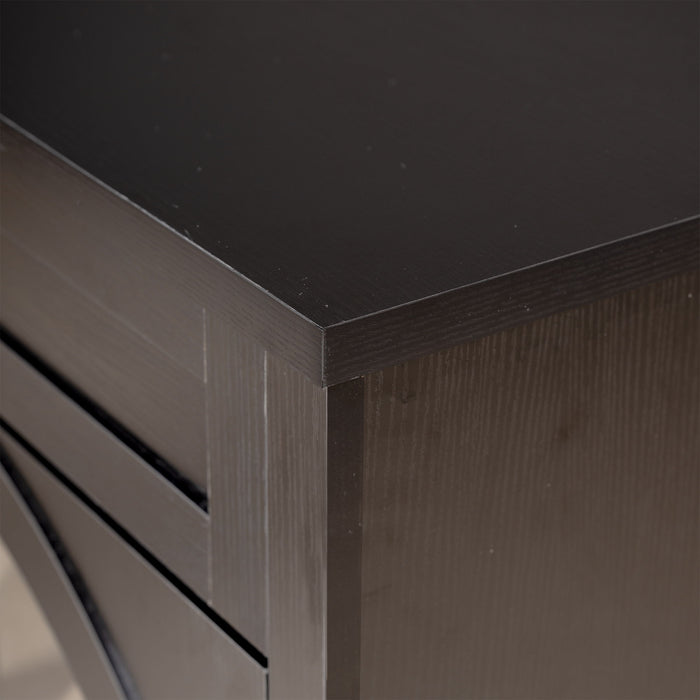 Sideboard Cabinet With 1 Drawer And 2 Arched Doors With Adjustable Shelves For Entryway - Black
