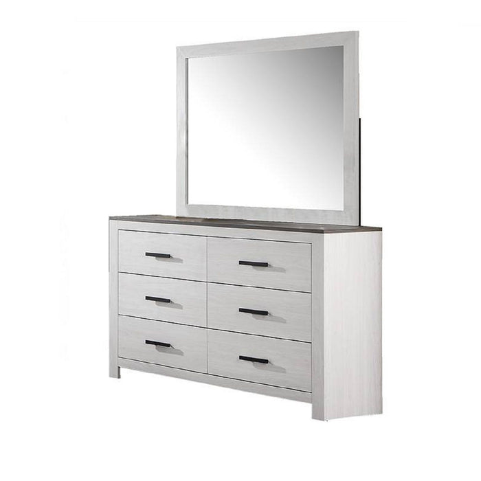 1 Piece Dresser 2 Tone Sleek 6 Drawers Bedroom Furniture - White