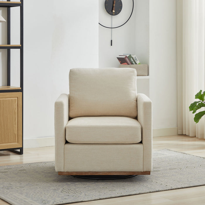 Square Upholstered Swivel Accent Chair