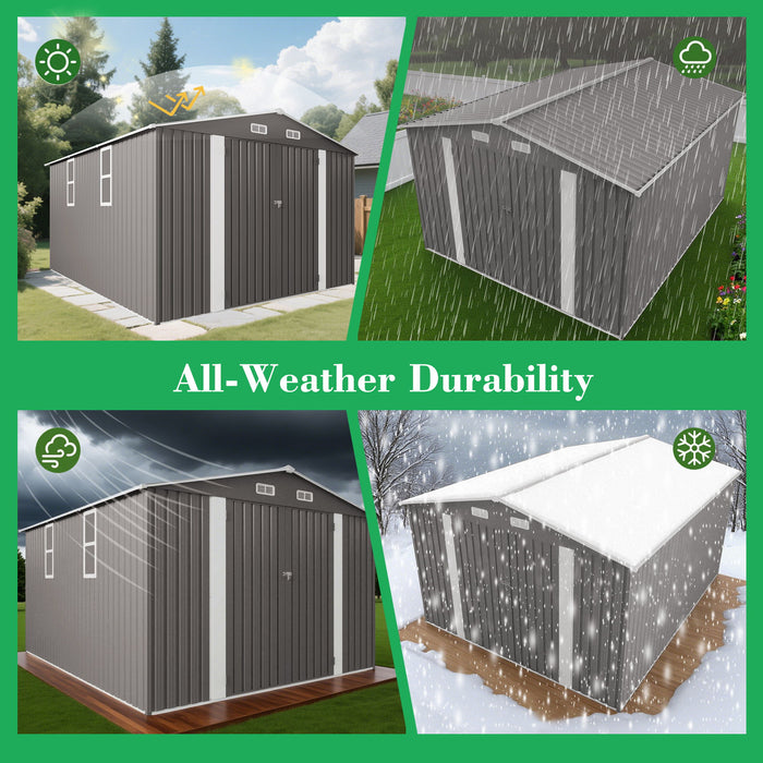 Large Outdoor Storage Shed With Lockable Door, Air Vent